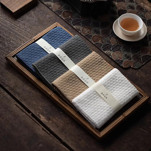 Tea Towel - Thick Absorbent Cotton and Linen Handmade Tea Cloth for Tea Set Accessories, Single Piece